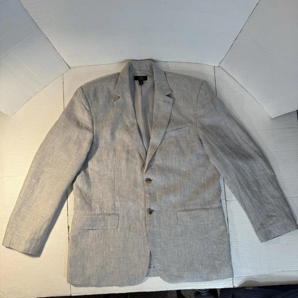 Mens 48 Linen Blazer Jacket‎ 2 Button Sport 1/4 Lined Luxury MINT Casual Summer